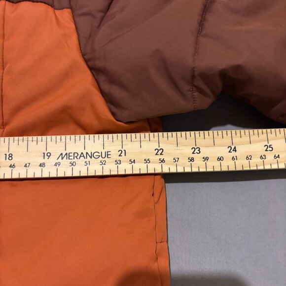 Billabong Jacket Medium Brown Orange Puffer Outdoor Skiing Winter Full Zip - Picture 4 of 5